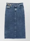 Diesel Midi Denim Skirt Five Pocket Design In Blue