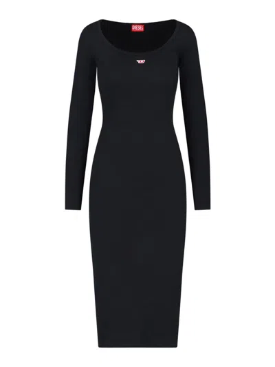 Diesel Midi Dress In Black