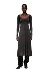 Diesel Midi Dress In Faded Ribbed Jersey In Gray