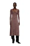 Diesel Midi Dress In Faded Ribbed Jersey In Pink