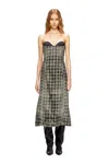 Diesel Midi Dress In Houndstooth-weave Denim In Multi