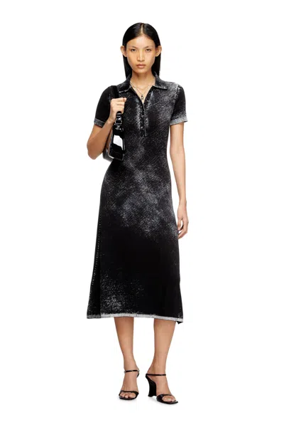 DIESEL MIDI POLO DRESS IN REVERSE-PRINTED KNIT