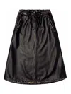 Diesel O-blivion Midi Skirt With Elastic Waist In Black