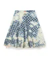 Diesel Midi Skirt In Houndstooth-weave Denim In Blue