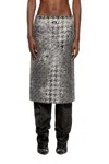 Diesel Midi Skirt In Prince Of Wales Jacquard Denim In Multi