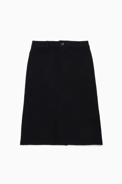 Diesel Kids' Logo-embroidered Straight-cut Skirt In Black
