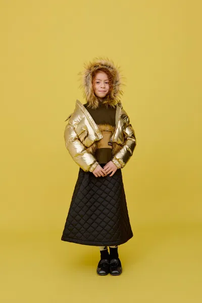 Diesel Kids' Midi Skirt With Logo In Black