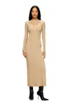 Diesel Midi Wool Dress With Inlay In Nude