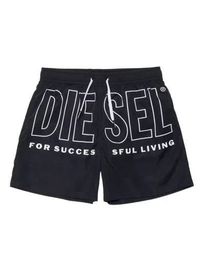 Diesel Kids' Midit Swim Shorts In Animal Print