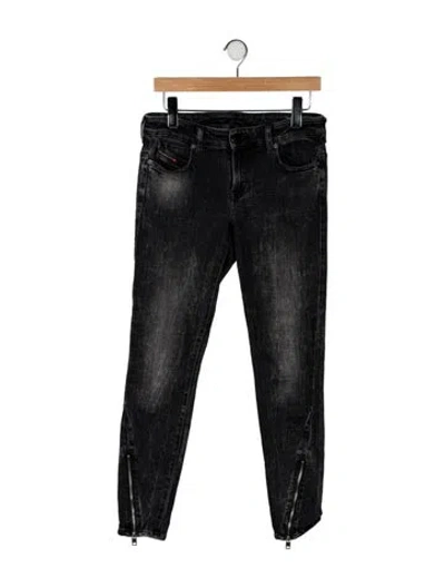 Pre-owned Diesel Mid-rise Skinny Leg Jeans In Black