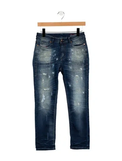 Pre-owned Diesel Mid-rise Straight Leg Jeans In Blue