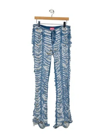 Pre-owned Diesel Mid-rise Straight Leg Jeans In Blue
