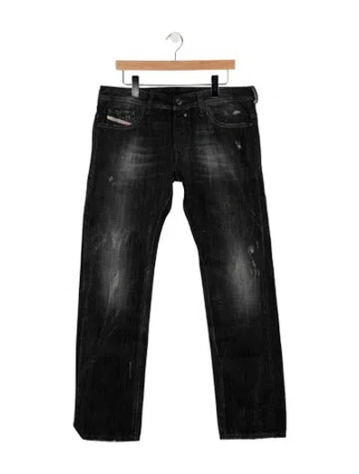 Pre-owned Diesel Mid-rise Straight Leg Jeans W/ Tags In Black