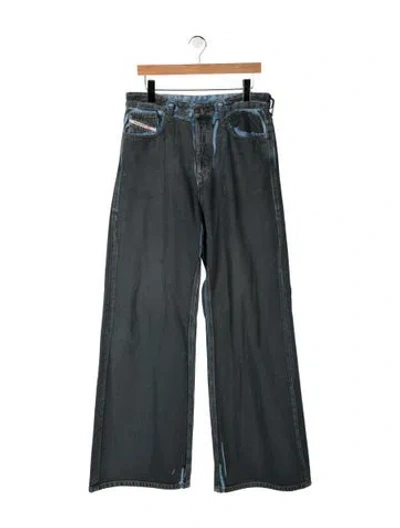 Pre-owned Diesel Mid-rise Wide Leg Jeans In Black