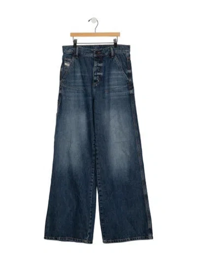 Pre-owned Diesel Mid-rise Wide Leg Jeans In Blue