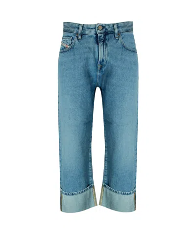 Diesel Mid-waist Cropped Jeans In Blue