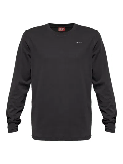 Diesel Miegor Long-sleeve Logo T-shirt In Black