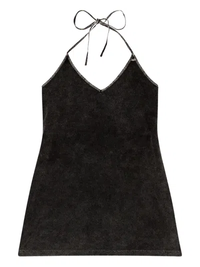 Diesel Milva-dnm Mini Dress In Black