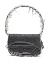 Diesel 1dr Embellished Foldover Top Mini Shoulder Bag In Black