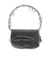 Diesel 1dr Embellished Foldover Top Mini Shoulder Bag In Black