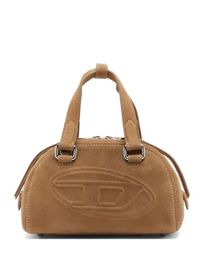 Diesel Mini 1dr Dome Leather Tote Bag In Brown