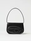Diesel Rectangular Leather Shoulder Bag With Single Handle In Black