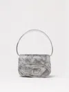 Diesel Glitter Fabric Shoulder Bag In White