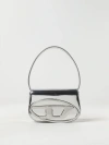 Diesel Women 1dr Mirror Leather Shoulder Bag In Silver