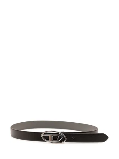 Diesel Mini Belt With Pthecca Logo In Grigio