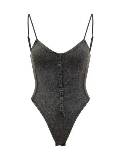 Diesel Mini Bodysuit Top In Nero