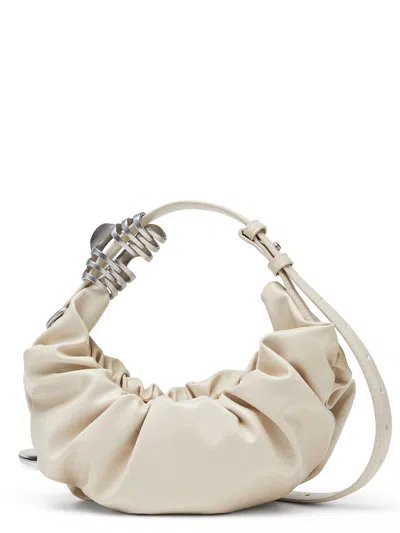 Diesel Mini Crossbody Bag With Adjustable Belt Strap And Removable Hair Clip In Bianco