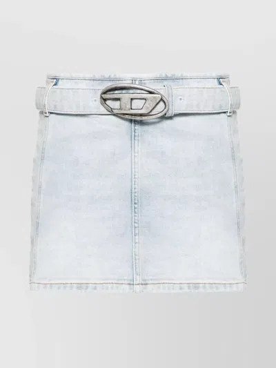 Diesel Mini Denim Skirt Belted Waist In Navy