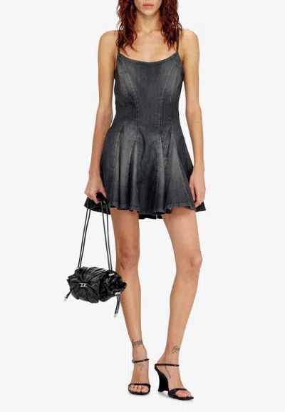 Diesel Mini De-spoky-s Faded Mini Dress In Brown