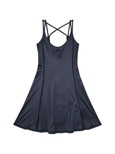 Diesel Black Scoop Neck Mini Dress In Blue