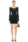 Diesel Black U Neck Dress With D-logo In Black