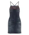 Diesel Fitted Mini Dress With Thin Straps In Blue
