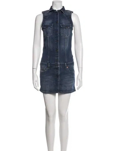 Pre-owned Diesel Mini Dress In Blue