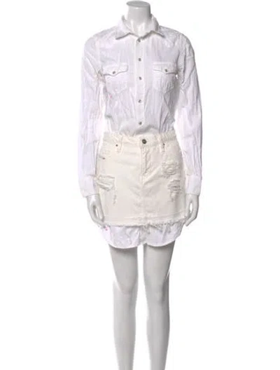 Pre-owned Diesel Mini Dress In White