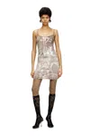 Diesel Mini Dress With Foil Print In Brown