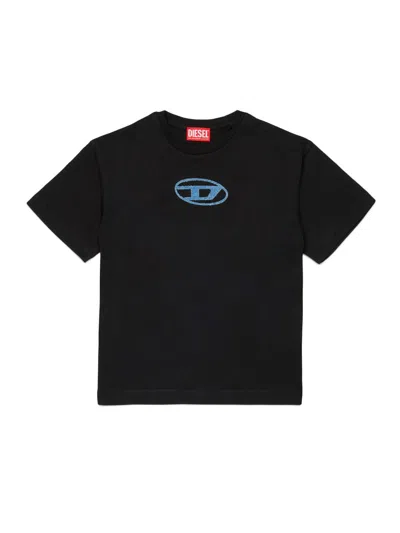 Diesel Mini Graphic Tee For Boys In Blue