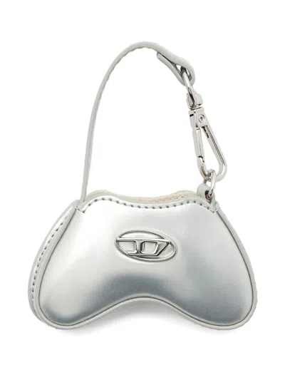 Diesel Mini Handbag Charm With Iconic D Logo - 6 Cm Height In Silver