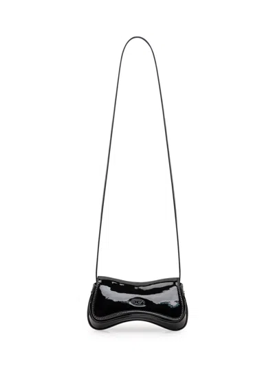 Diesel Mini Leather Clutch Bag In Nero