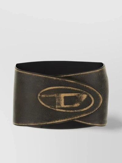 DIESEL MINI LENGTH HIGH-WAIST A-LINE BELT WITH METALLIC FINISH