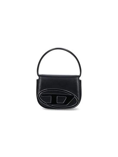 DIESEL MINI NAPPA LEATHER SHOULDER BAG WITH LOGO BUCKLE DETAIL