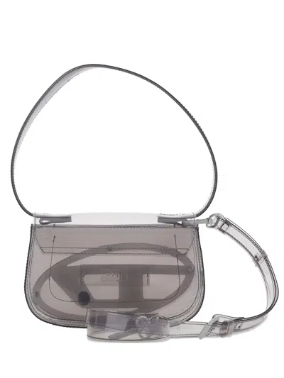 Diesel Mini Oval Handbag With Removable Chain In Transparent