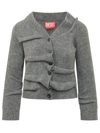 Diesel Mini Oversized Sweater In Gray