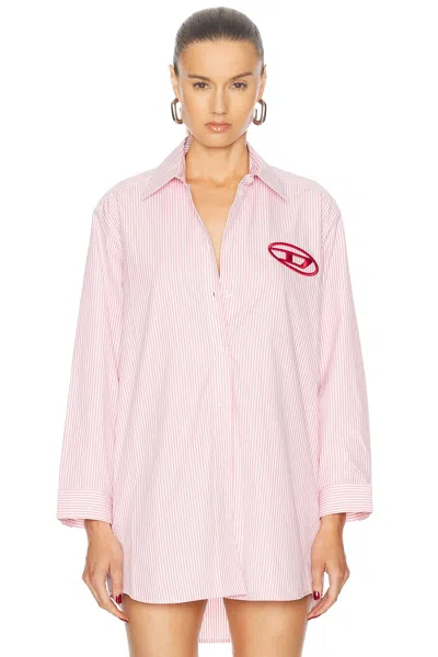 Diesel D-dalis Shirt Dress In Pink