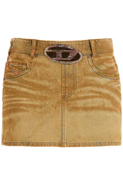 Diesel Mini Skirt By De-r In Beige