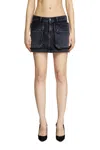 Diesel Women De-ton Denim Skirt In Black
