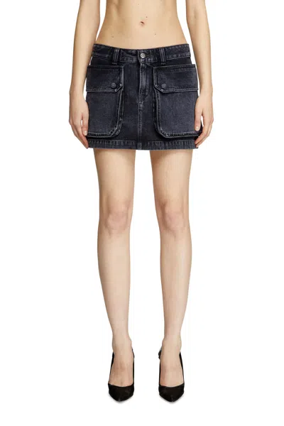 DIESEL MINI SKIRT IN BATAVIA-WEAVE DENIM